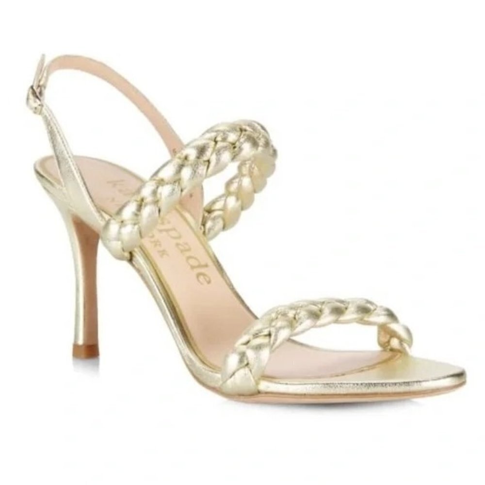 Kate Spade Women's Saffron Metallic Leather Slingback Sandal Size 6.5 NWOB